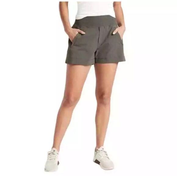 ATHLETA NWT Trekkie North Shorts Size 20 Mountain Olive Green Plus Sized Active - Picture 6 of 14